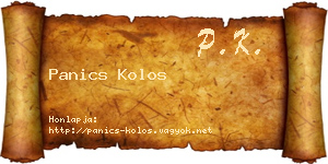 Panics Kolos névjegykártya